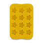 Yellow silicone ice cube mold tray with star-shaped cavities