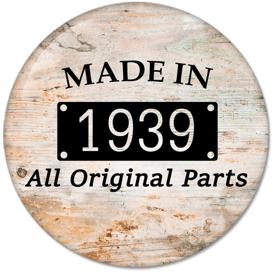 80th Birthday Gifts Made IN 1939 All Original Parts Pinback Button Badges (58mm), NEW