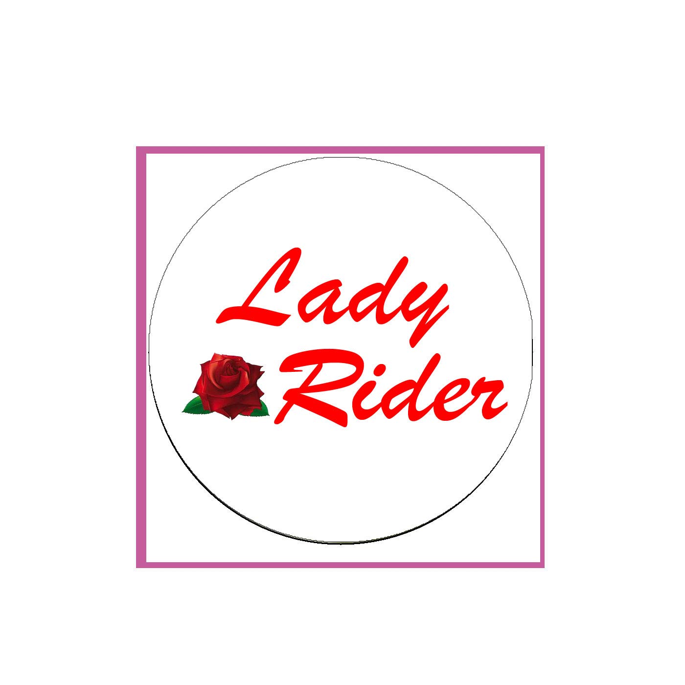 Lady Rider Pinback Badge 2.25-inch Default Title