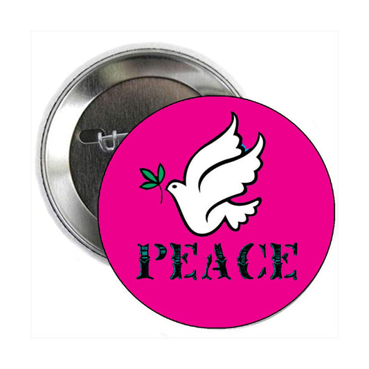 10 Pcs Peace pink badges Pinback 1.25" for Jackets, Backpacks, etc.