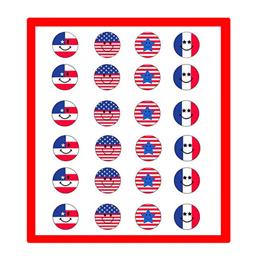 36 Pcs 4th of July Patriotic Smiles Flags Pinback Button Pin 1.25" ~ 3 Dz