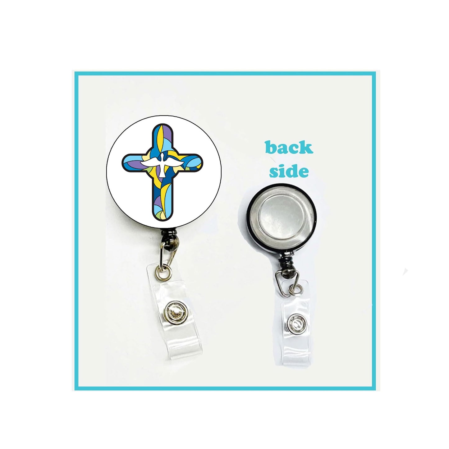 Cross Symbol Badge Reels Cute Felt Retractable Badge Reels Themed Badge Holders Gift for Nurses Doctors ID Badges Name Cards Lanyards Holidays 1.45"