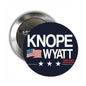 2.25-inch pinback button with KNOPE WYATT 2020 text, stars, and US flag design