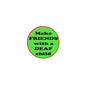 2.25-in round button pin with 'Make Friends with a Deaf child' text