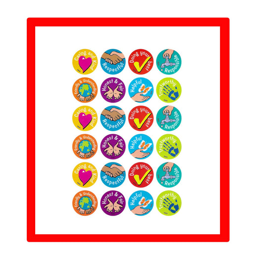 24 Pcs Learn Values School Lesson 1.25" Pinback Button Pin