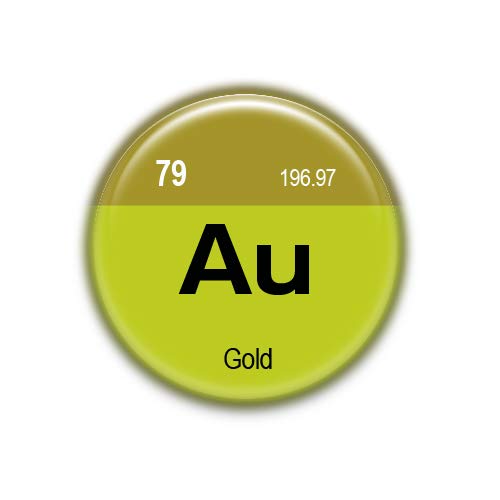 79 Gold : Elements of the Periodic Table, Pinback Button Badge 1.50 Inch (38mm)