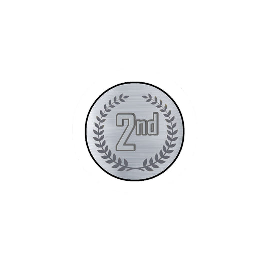 Second Place 2nd Place 2.25" Pinback for Jackets, Backpacks, etc. Badge School Contest Competition
