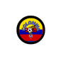 Round Colombia 2018 button pin with black edge and multicolor crest