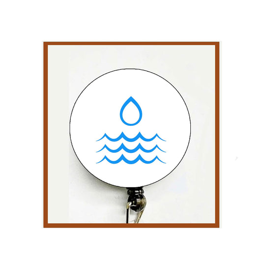 Water Symbol Badge Reels Cute Felt Retractable Badge Reels 1.45-inch Default Title