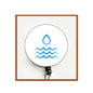 Water-themed felt retractable badge reel with blue droplet and wave icon