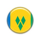 St. Vincent and the Grenadines flag fridge magnet, round 2.25 in, yellow with green V pattern