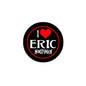 1.25-inch pinback button with black border, red heart, and ERIC NORTHMAN text