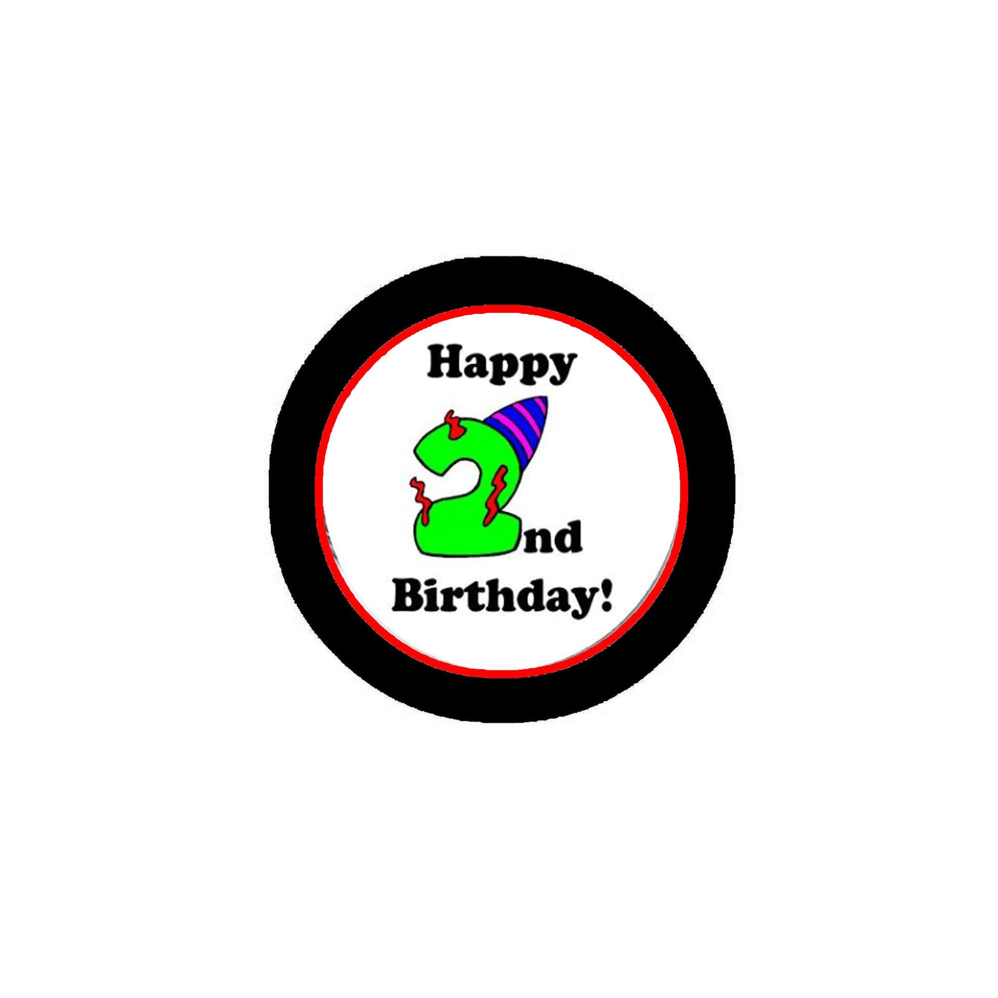 Happy 2nd Birthday Hashtag 2 Year 1.25-inch Pinback Button Pin Party Favor Default Title