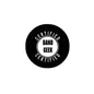 Black round pinback button with "CERTIFIED BAND GEEK" text