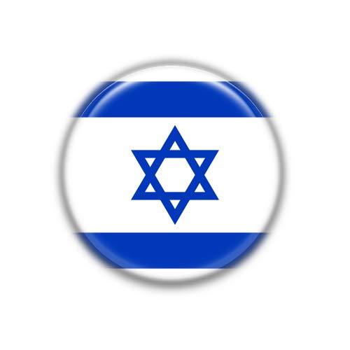 Israel : National Flag, Pinback Button Badge 1.50 Inch (38mm) Default Title