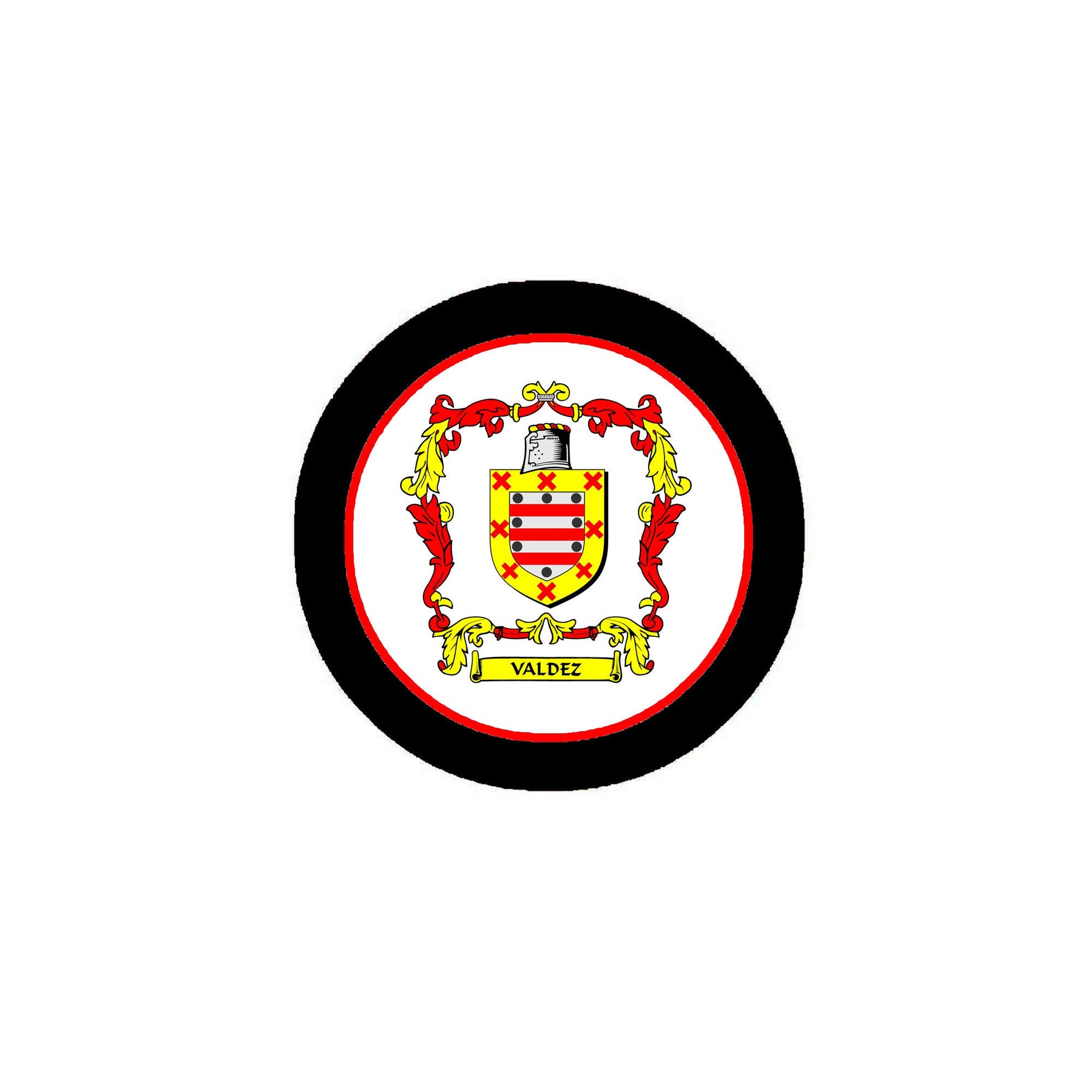 Valdez Family Crest 3-inch Coat of Arms Fridge Round Magnet Default Title