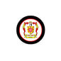 3-inch circular coat of arms family crest magnet with black outer ring