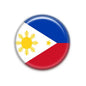 Round Philippines national flag fridge magnet with blue, red, and white triangle design