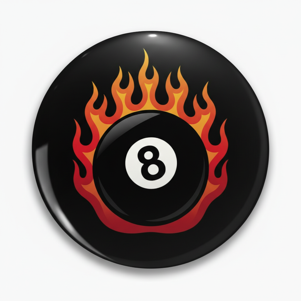 8 Devil Flames Pinback 2.25-inch