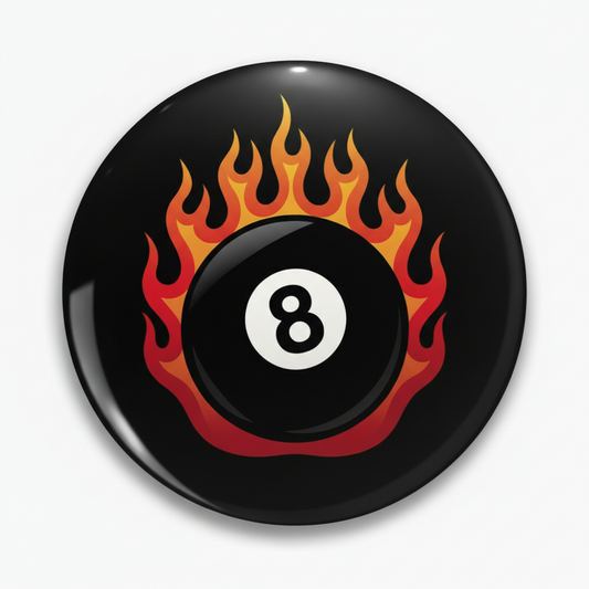 8 Devil Flames Pinback 2.25-inch