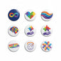 Set of 8 autism puzzle pinback buttons, 1.25-inch, colorful designs