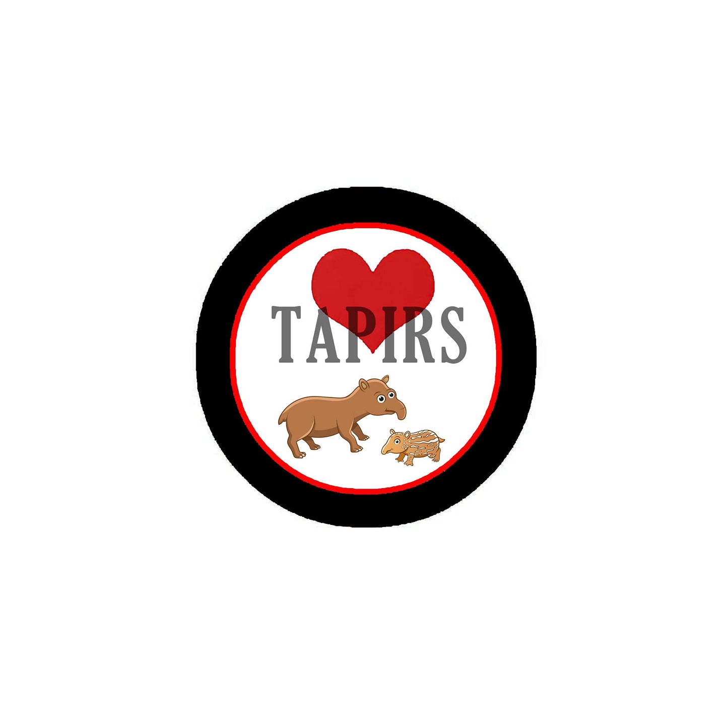 I Love Tapirs Pinback 2.25-inch colorful Default Title
