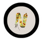 Sunflower print lanyard with keyring clasp and hook, yellow and green leaf pattern