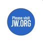 1.25-inch round mini brooch pin with "Please visit JW.ORG" text