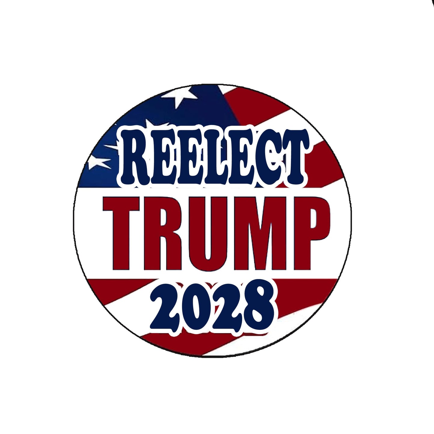 1 Pc RE ELECT TRUMP 2028 Pinback Button Pin for Jackets, hats, 2.25" political