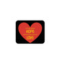 Black mouse pad with red heart and yellow 'HOPE'/'LOVE' text