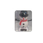Dancing solar snowman figurine with black hat and red scarf, white body, 3-inch toy