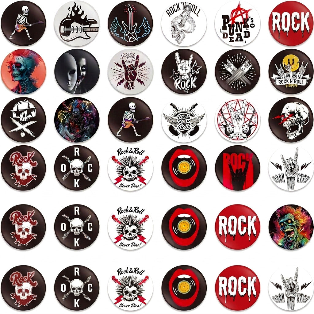 Retro Punk Slogans 80s Retro Sayings Pin Button 1.25-inch 48 Pcs