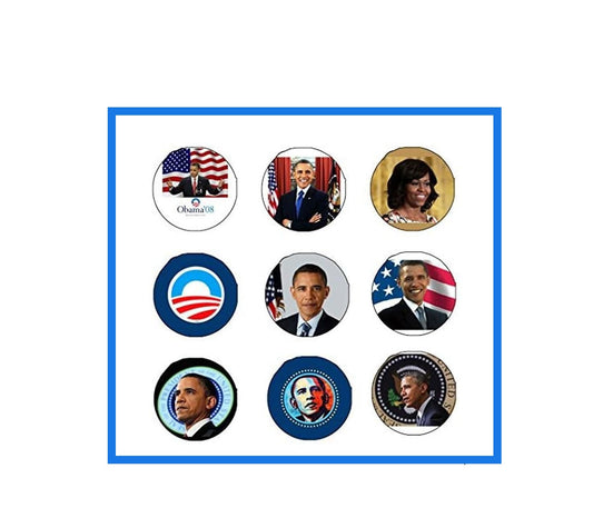 9 Pcs Barack Obama 1.25" Pinback Button Pin USA President Tribute