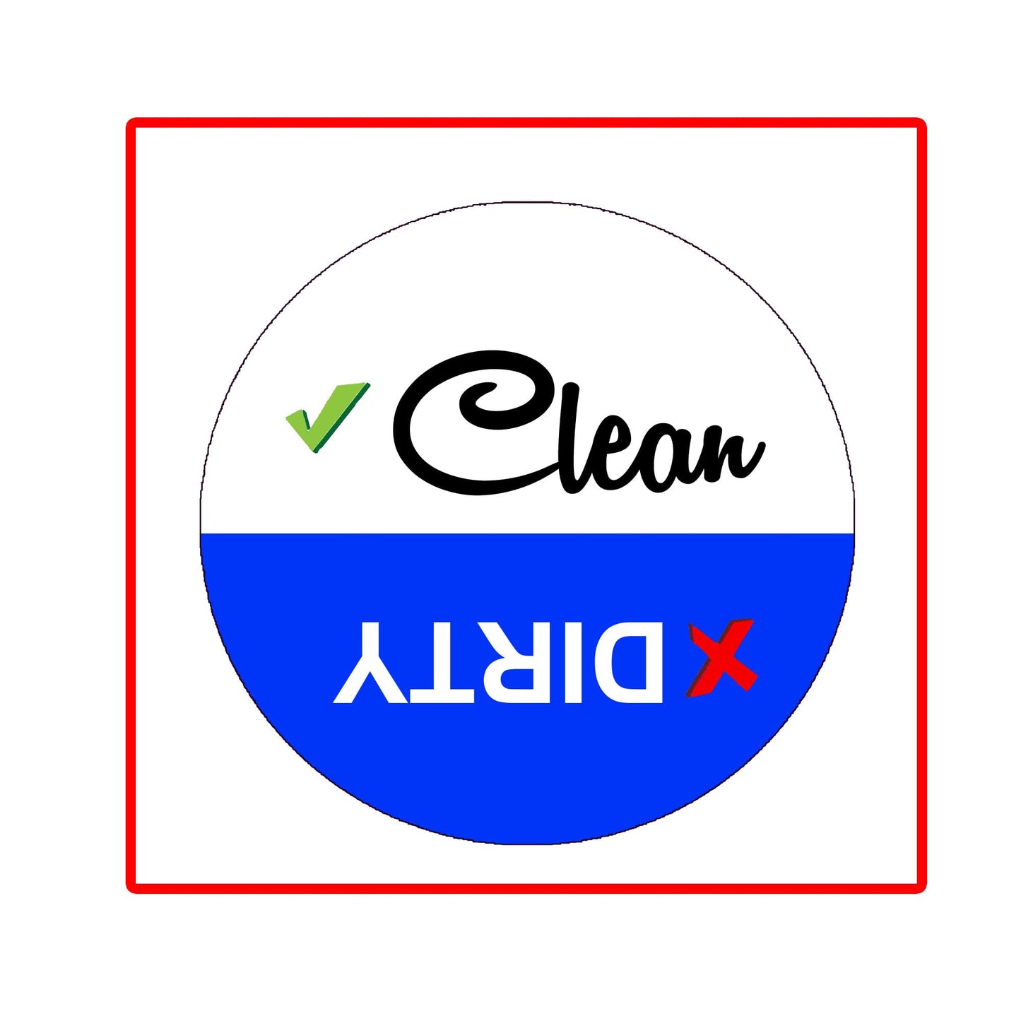 Clean Dirty Plates Dishwasher Clean Magnet Message Family Caring 2.25"