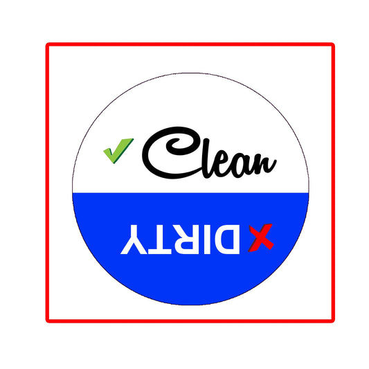 Clean Dirty Plates Dishwasher Clean Magnet Message Family Caring 2.25"