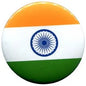 India flag pinback button with saffron, white, green stripes and blue Ashoka Chakra
