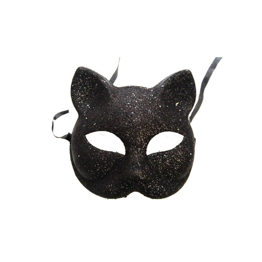 Black Cat Mask Halloween Party One Size Almost Fit Everybody Default Title