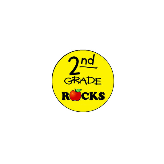 12 Pcs 2nd Grade Rocks 2.25" Pinback for Jackets, Backpacks, etc. Badge Second Grade School…
