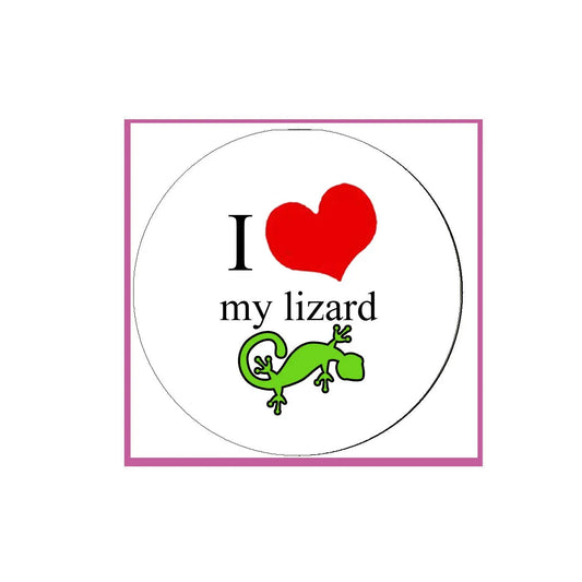 I Love my Lizard Pinback Badge 2.25-inch Default Title