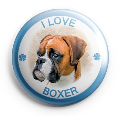 Boxer Pinback Buttons Badges (I Love Dogs Series) Size 1.25" Buttons