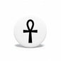 Cross symbol retractable badge reel with black ankh design