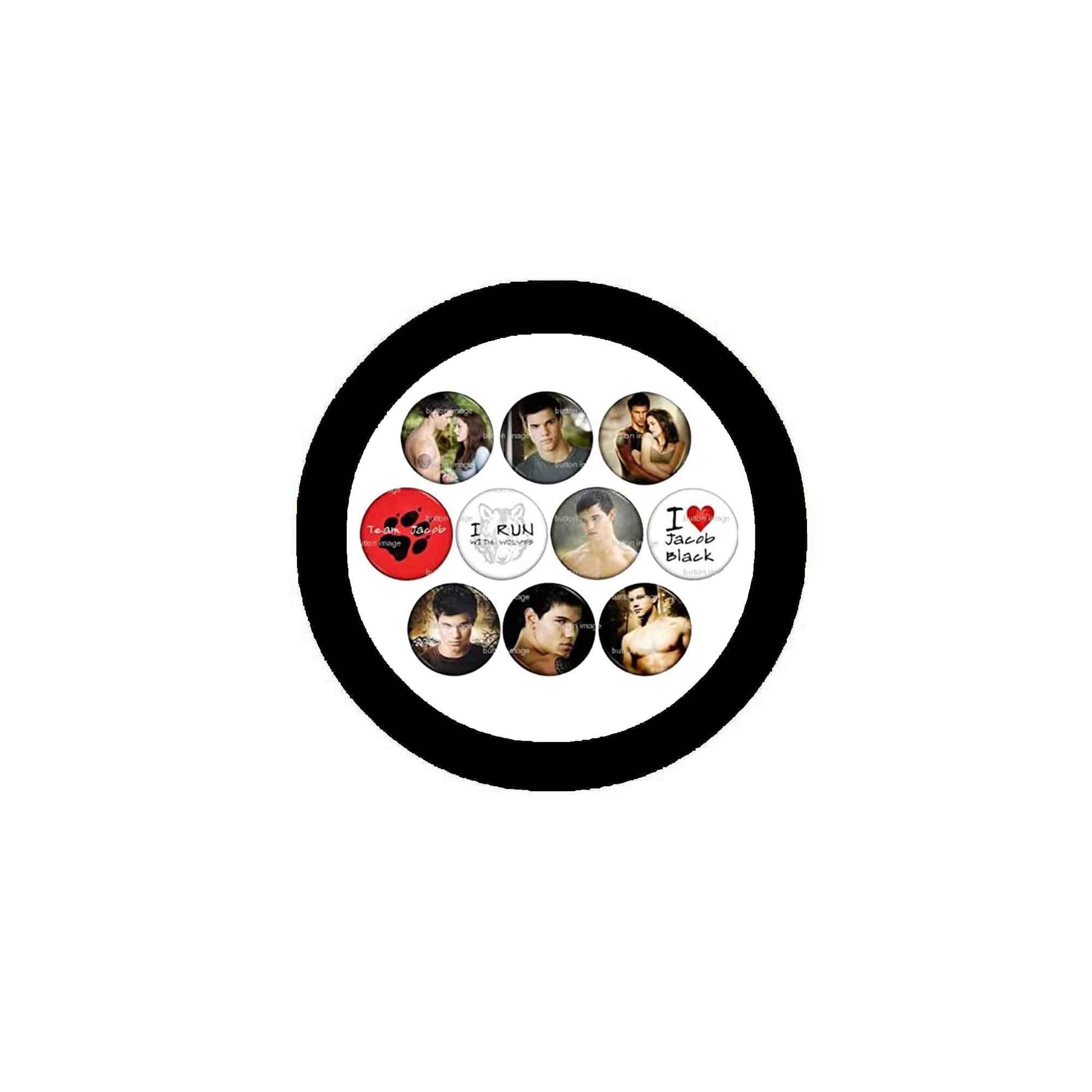 Set of 10 Jacob Black Pinback Buttons 1.25-inch Pins Badges Team Jacob Default Title