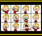 Calvin mousepad with grid of cartoon heads, yellow hair and red striped shirts