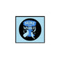 Round pinback badge with blue “Nuke the Whales” lettering and whale graphic on black