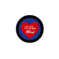 2.25-inch pinback button with black rim, blue center, red heart reading 'I Love Mark'