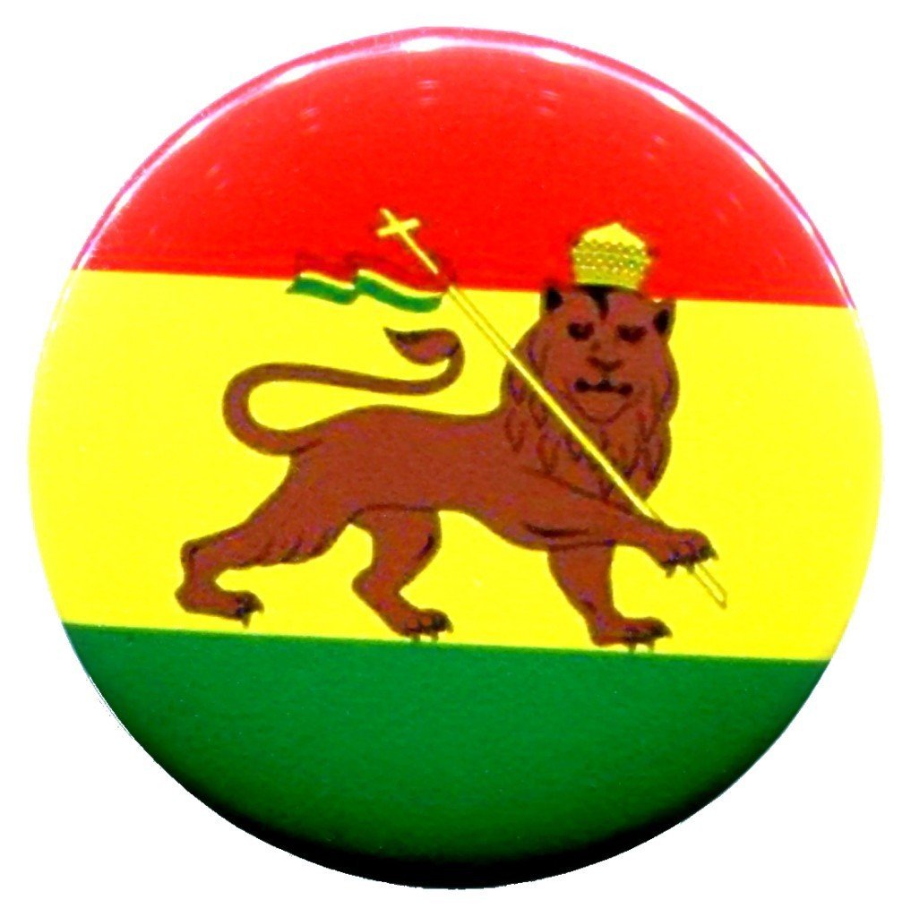 Ethiopian Lion of Judah Reggae Pinback 2.25-inch Default Title