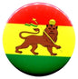 2.25-inch pinback button with Lion of Judah and Ethiopian flag red, yellow, green