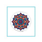 Mandala badge reel with colorful floral mandala design