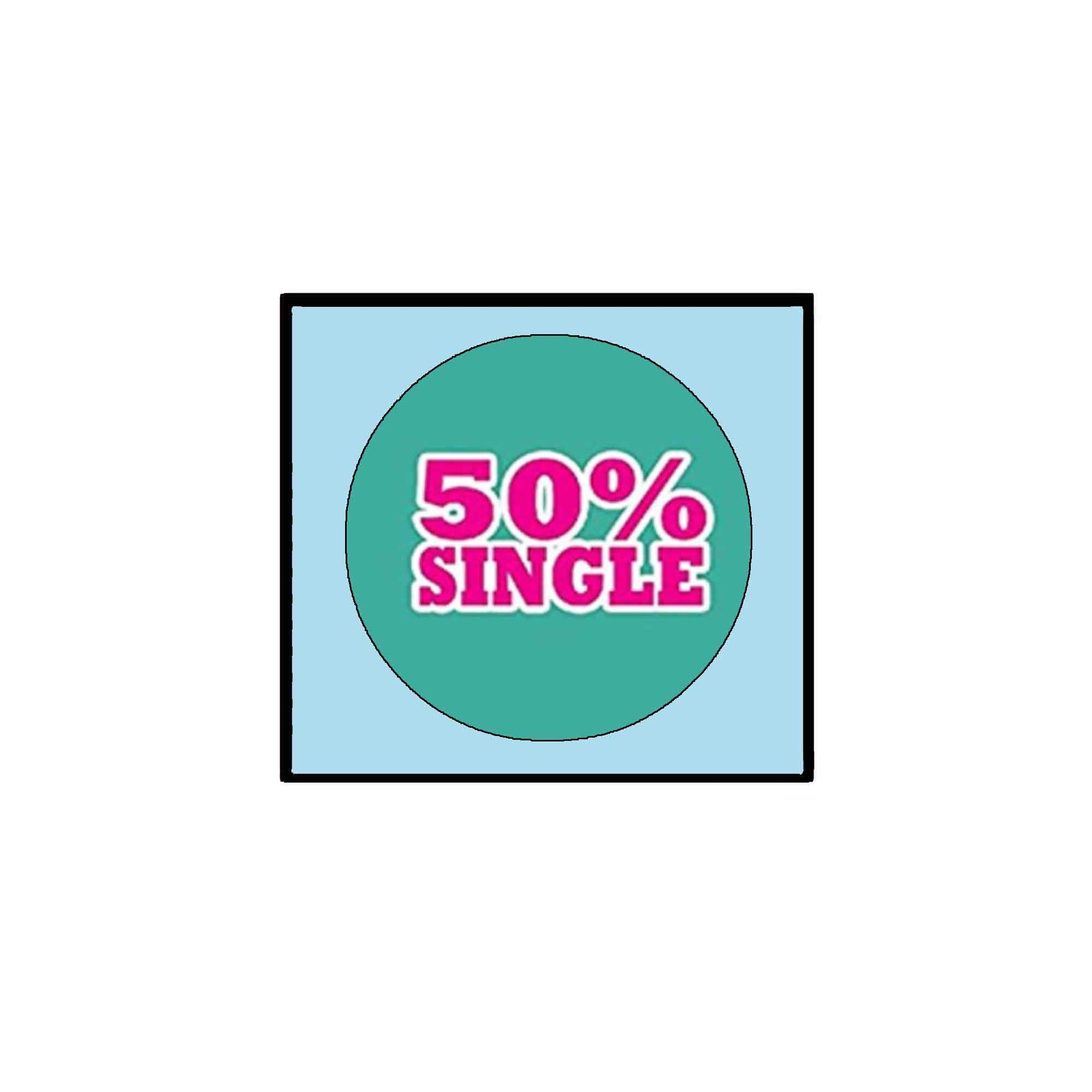 50% Single Pinback Button Pin 2.25-inch Funny Humor Default Title