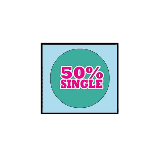 50% Single Pinback Button Pin 2.25-inch Funny Humor Default Title
